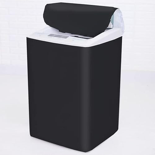 Miniatura 3 de Cubierta protectora para lavadora de carga superior, a prueba de polvo, impermeable, negra (S-20x20.5x33.5 pulgadas)