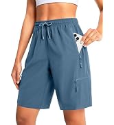 Cyasundent Women's 9" Hiking Shorts Lightweight Stretch Quick Dry Athletic Casual Bermuda Shorts ...