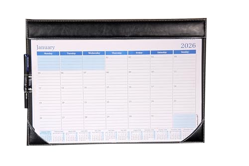 Image of Sukeshcraft Table Planner Calendar 2026 (January 2026 - December 2026) (18.5 inchx13 inchInch.) (2Tone Black)