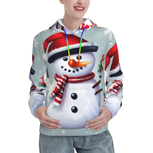 Sweat à capuche bonhomme de neige femme EdWal avec poche kangourou