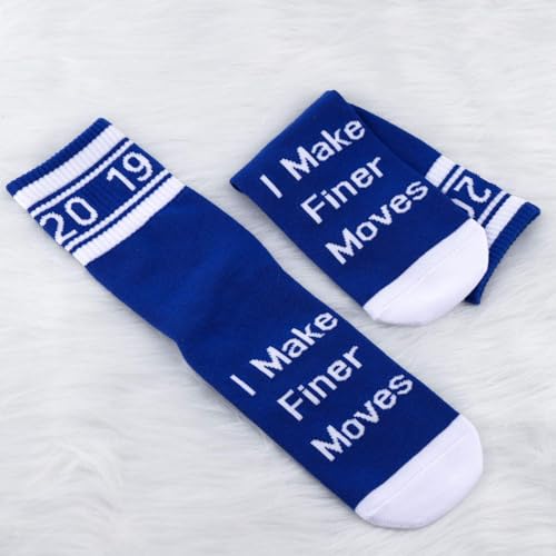 JXGZSO 2 Pairs Sorority Socks Blue I Make Finer Moves Socks Sorority Sister Gift3