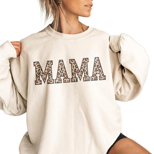 Boho Mama Leopard Sweatshirt, Gift For New Mom, Mother's Day Shirt, Leopard Cheetah, Mama Shirts, Unisex Crewneck Sweatshirt