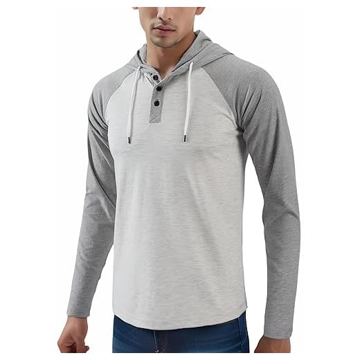 Estepoba Mens Casual Athletic Fit Lightweight Active Sports Jersey Shirt Hoodie Heather Oatmeal/Heather Gray M