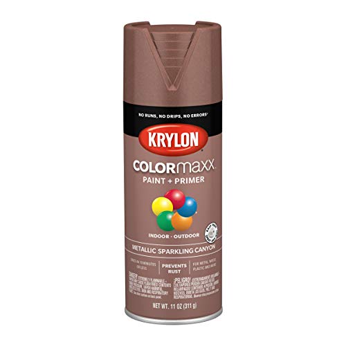 Image of Krylon 5586 K05586007 COLORmaxx, Sparkling Canyn, Metallic-12 Ounce Aerosol Paint, 11 Ounce (Pack of 1), Red Oxide