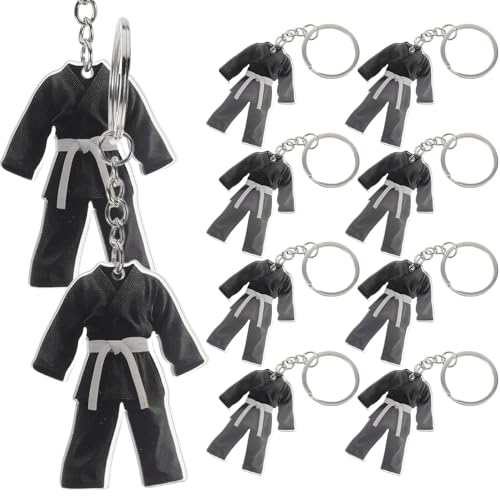 ifundom 10 Unidades Llavero Acrílico Diseño de Uniforme de Taekwondo, Accesorio Versátil y Coleccionable para Mochila Escolar y Bolsa de Gimnasio en Torneos y Fiestas