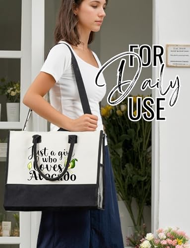 Bolso Tote de lona para amantes del aguacate miniatura 3