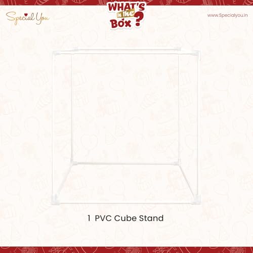 Image of SpecialYou White Cube Backdrop Stand for Decor, Ganpati Decoration Stand for Home, Decorations Stand for Backdrop for Pooja Room Decor Items, Ganapati Decoration Items for Home
