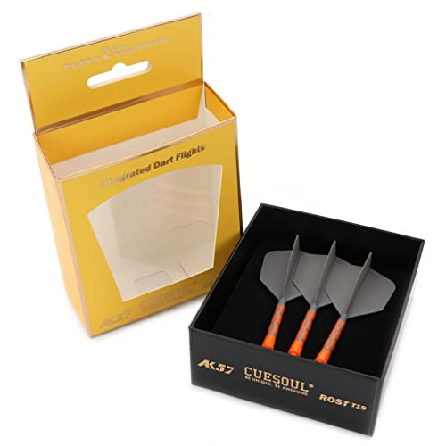 CUESOUL ROST T19 Integrated Dart Shaft and Flights Big Wing Shape Grey 33mm-Say Goodbye to Falling Dart Flight