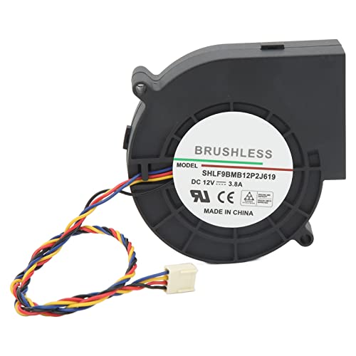Brushless Cooling Fan, 7000RPM Cooling Blower Fan DC 12V 3.8A Dual Ball Bearing Centrifugal Blower, 97x97x33mm, for Data Centers, Network Routers, Control Cabinets