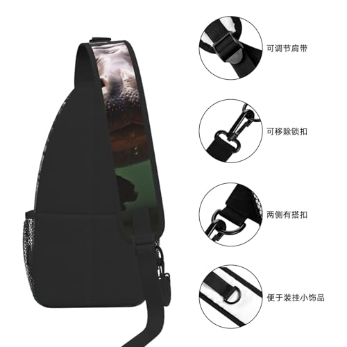 Bolso cruzado negro para hombro y pecho unisex para viaje miniatura 7
