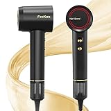 ドライヤー Feekaa 大風量 速乾 23m/sドライヤー 2億 高濃度 マイナスイオン ヘアドライヤー 静音 軽量 温度調節 還元 ダメージカット ノズル付き コンパクト 持ち運び便利 1300W 家庭用/美容室/メンズ/出張・旅行用 PSE認証済み 黒