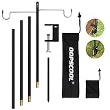 ランタンスタンド ハンギングラック キャンプ ライトスタンド コンパクトで軽量アルミ製 ランタンポールフック2個付き卓上式・打ち込む式両用でアウトドア