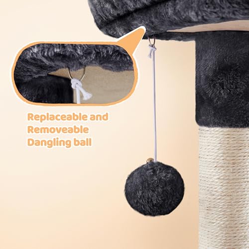 Árbol para Gatos Yaheetech Multi-Niveles 34.5in Negro miniatura 5