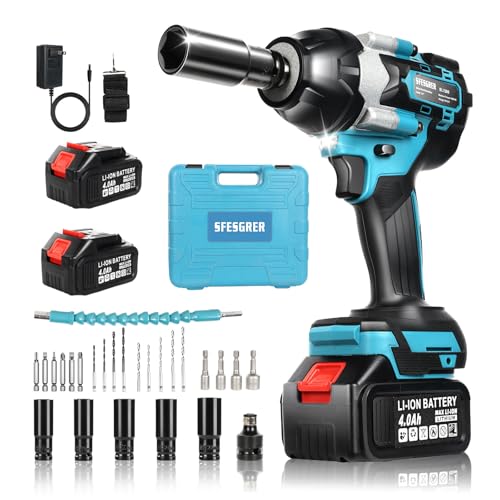 Cordless Impact Wrench, 1180Ft-lbs (1600N.m) Impact Driver – 1/2 Inch 3-in-1 Impact Gun, 21V High...
