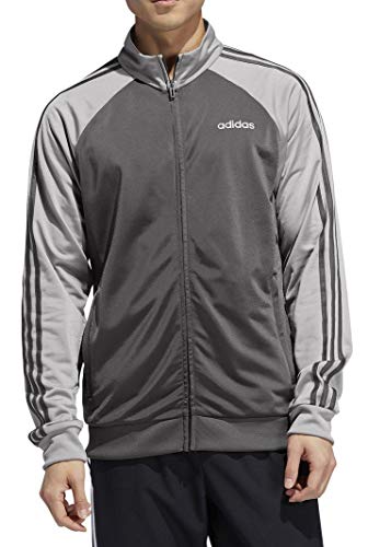Adidas Essentials Men's 3-Stripes Track Jacket, Grey/Medium Grey Heather/Grey, Small #TOP12