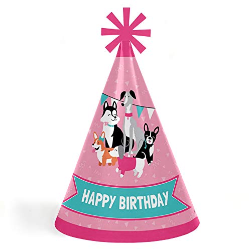 Pawty Like A Puppy Girl - Cone Happy Birthday Party Hats For Kids And Adults - Set Of 8 (Standard Size) #TOP7