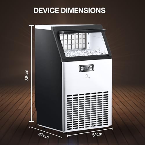 Image of Kilig C45 Commercial Clear Ice Maker Machine, 45 KG /Day Capacity, Self Cleaning Function, Self Timer Function,15kg Storage, 64 Ice Pieces / 11-20 Minutes - for Offices, Cafes, Restaurants and Bars
