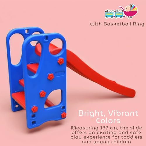 Image of HerHome Slide for Kids - Super Senior Slider with Basketball Ring Toy - for Boys and Girls Perfect Slides /Toys for Home, Indoor or Outdoor