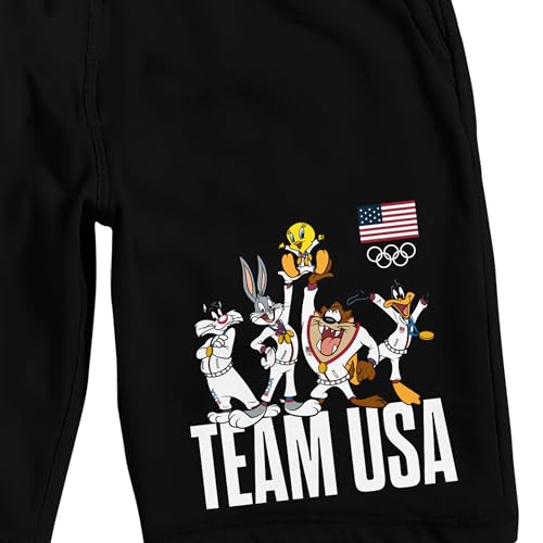 Bioworld Looney Tunes x USA Fanatics Team USA Men's Black Sleep Pajama Shorts2