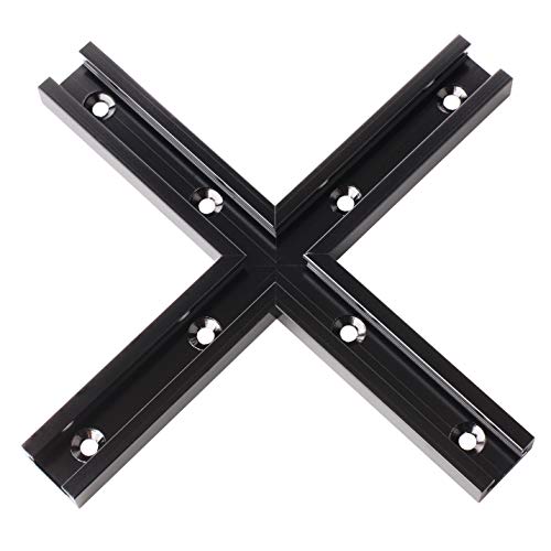 T Tracks for Woodworking By CLEAR STYLE, Double-Cut Jig Profile Universal T-Tracks with Predrilled Mounting Holes (Intersection Kit)