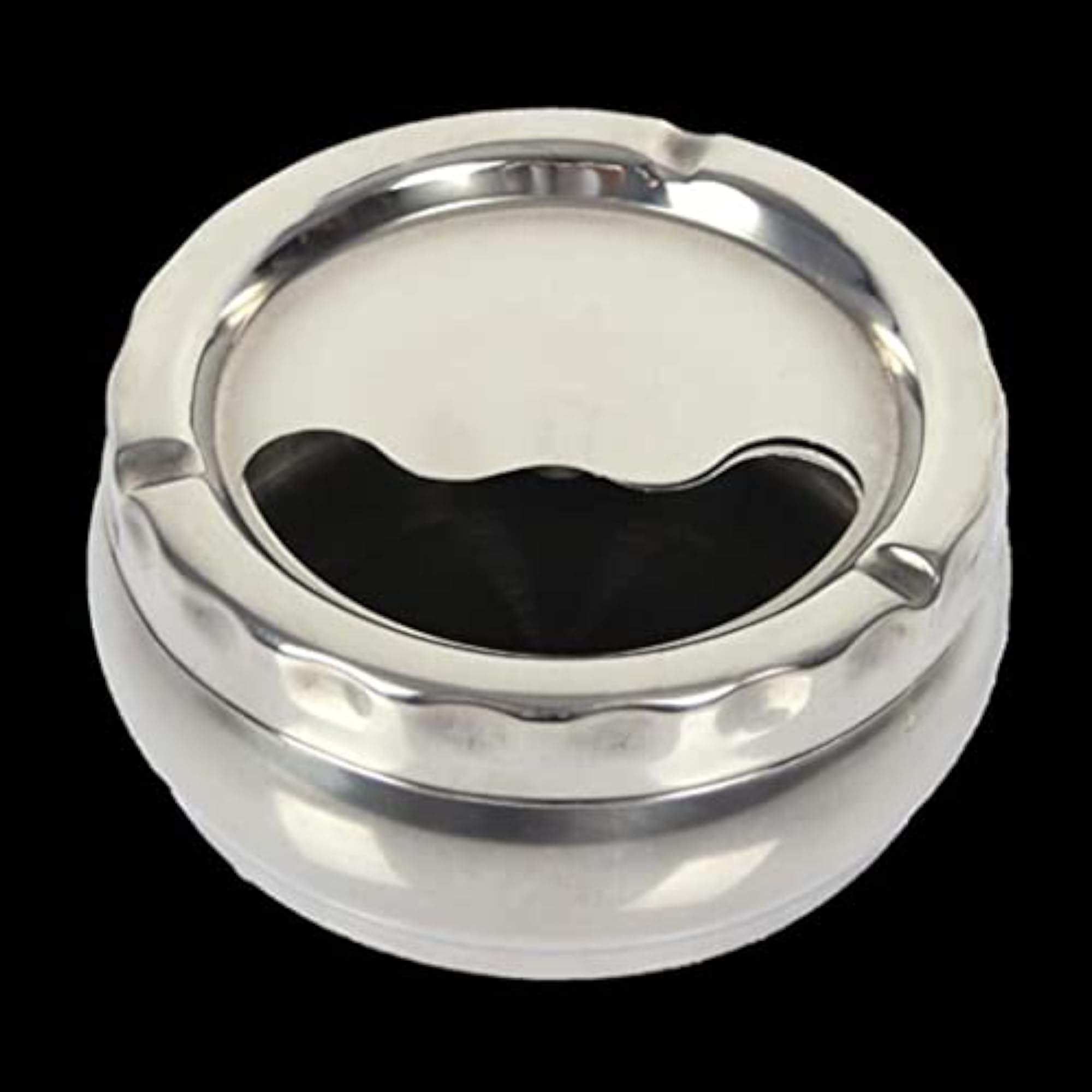 Stainless Steel Ashtray Holder with Rotatable Lid