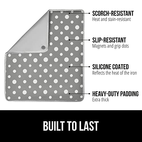 Gorilla Grip Ironing Mat, Portable Ironing Pad, Magnetic Ironing Blanket For Top Of Washer, Dryer, Table Top, Countertop, Silicone Coating And Scorch Resistant, Travel Size 28X24, Dots #TOP1