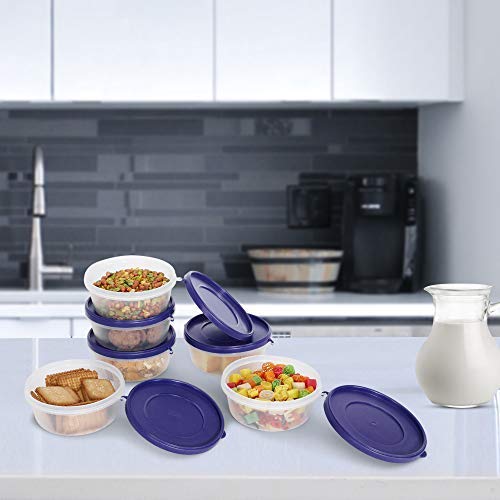 Image of Cutting EDGE 500ml Nesterware Food Storage Container Set of 6 for Pulses, Sugar, Tea, Cereals, Travelling, Spices, Office, Lunch Box (Dark Blue)