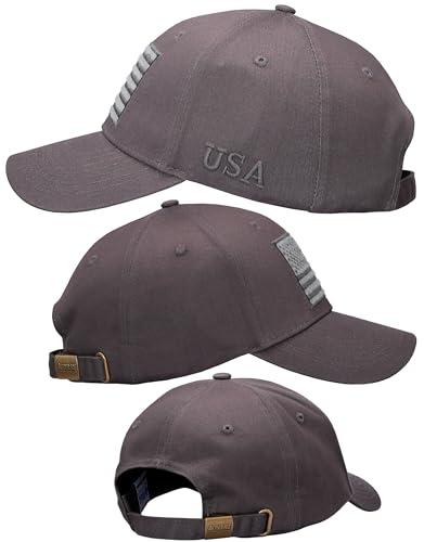Image of Antourage American Flag Unisex Baseball Hat for Men and Women | USA Flag Mesh Snapback Flat Visor Cap + 2 Patriotic Patches