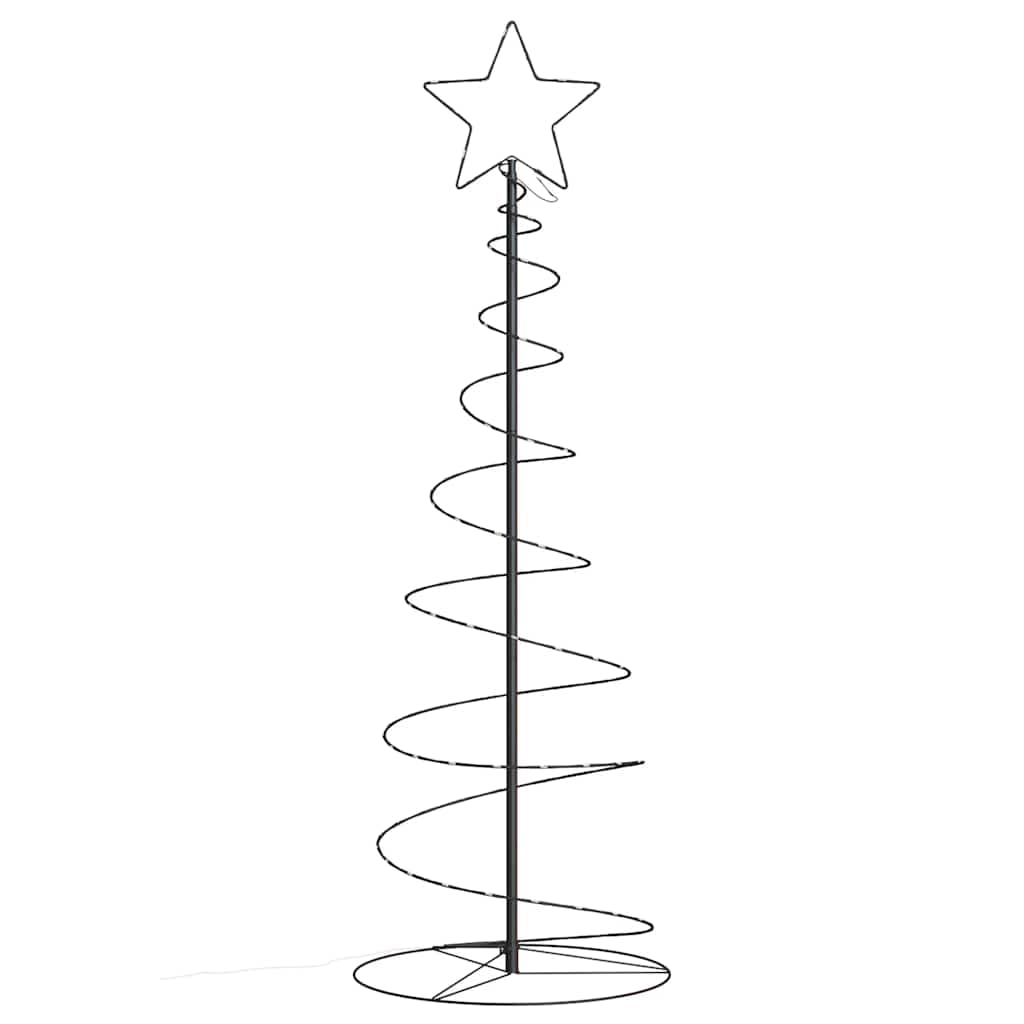 Albero di Natale a LED, 150 cm, a spirale, con 100 LED, luce bianca calda, per interni ed esterni, 8 modalità di illuminazione, illuminazione natalizia, albero decorativo, nero