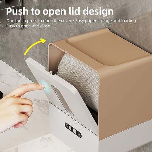 Automatischer Papierhandtuchspender, Berührungslos, Intelligenter Rollenpapierhalter Zur Wandmontage, Elektrischer Rollenpapierhandtuchspender mit Nachtlicht für Küche,