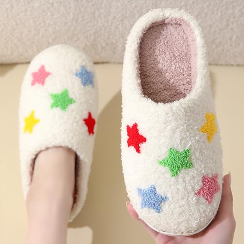 Image of LNERIP Animal Slippers Fruit Slippers Plant Slippers Various Cartoon Patterns Fluffy Soft Memory Foam Retro Indoor Outdoor Home Couple Shoes