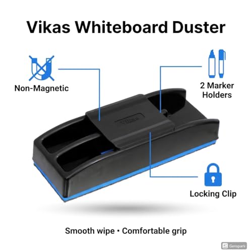Image of Vikas'' White Black Board Duster Pack 4 | Red Black Blue White Color Options | Strong Plastic Eraser Classroom Office Home Use | Easy Grip Smooth Cleaning Board Eraser Whiteboard Blackboard