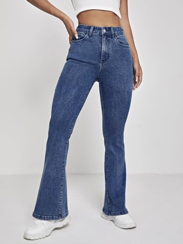 Image of TOPLOT Women's Jeans | Bootcut Fit Design | Trendy Fashion Stylish Look Structure |Regular Pant Baggy High Waist | Comfortable Wear | Easy Movement Fit | Casual & Everyday Wear (5155)