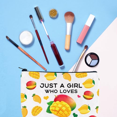 Gzrlyf Just a Girl Who Loves Mangoes Mango Makeup Bag Mango Lovers Mango Girl Makeup Bag Funny Mango Lover Gifts (Just mangos)2