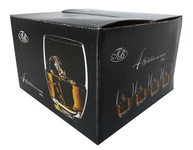 JB Coffret De 4 Verrres A Eau Ou Wisky Mojito, Verre Souflé, Verre Degustation H. 9.5cm - 44cl