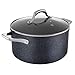 Price comparison product image Tower Trustone Induction Casserole Dish with Lid, Non Stick Ceramic Coating, Easy to Clean, Dishwasher Safe, Violet Black, 24 cm