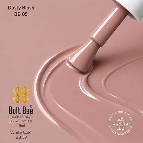 Image of Bolt Bee Dusty Blush Color Gel Nail Polish Soak Off UV Gel DIY at Home Manicure Salon Nail Art