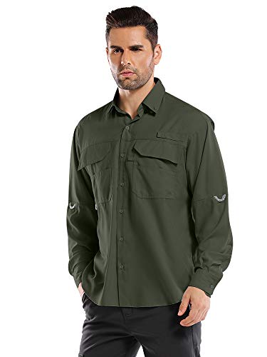 Men’s Outdoor UPF Long Sleeve Hiking Fishing Quick Dry Sun Protection Shirts