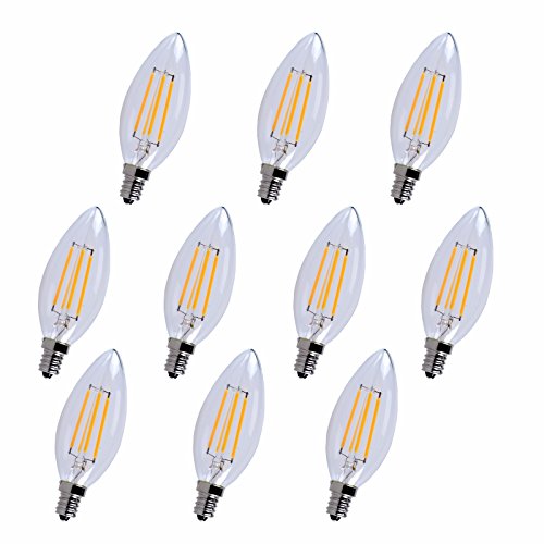 Elitco Lighting E12LED101-10PK Household-Light-Bulbs LED E12 Candelabra, 2700K, 300°, CRI80, ES, UL/CUL, 4W, 40W Equivalent, 15000HRS, LM300, DIMMABLE, 2 Years Warranty, Input Voltage 120V 10 Pack Elitco Lighting E12LED101-10PK Household-Light-Bulbs LED E12 Candelabra, 2700K, 300°, CRI80, ES, UL/CUL, 4W, 40W Equivalent, 15000HRS, LM300, DIMMABLE, 2 Years Warranty, Input Voltage 120V 10 Pack