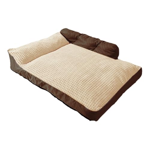 Folpus 暖かい犬用ベッド、ペット用睡眠ベッド、自己保温、洗える、秋冬用ソフト犬猫用ベッド、犬子猫用ペット睡眠マットレス、, ブラウン 2XL