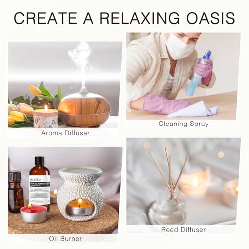 Image of Lemon Eucalyptus Essential Oil for Skin, Face, Massage, Diffuser | Pure and Natural, Lemon Eucalyptus Oil for Home Cleaning, Aromatherapy, DIY Soap and Candle Making, 100ml / 3.38 fl oz