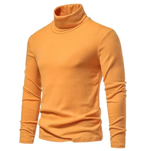 Men Winter Turtleneck Knitted Sweaters Pulovers Slim Fit Solid Color Turtleneck Pullover