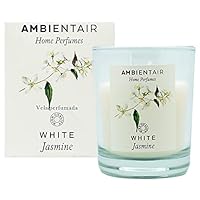 SEVENREEDS Duftkerze Ambientair Home White Jasmine - Jasmin-Lufterfrischer für Zuhause, Aromatherapie, Kerze im Glas für den Innenbereich, Brenndauer 30 Stunden