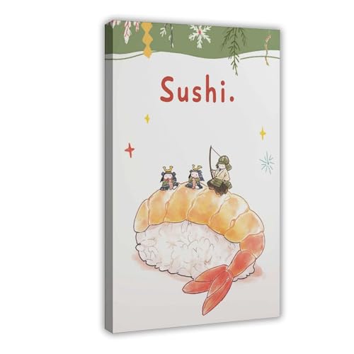 Affiche toile crevettes sushis japonais décoration cuisine chambre et cadre bureau