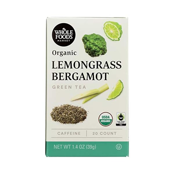 Whole Foods Market, Organic Green Tea, Lemongrass Bergamot (20 Count