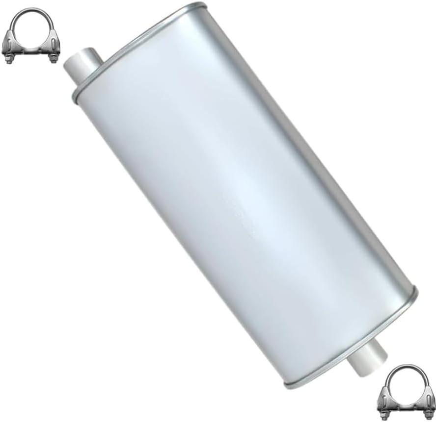 Exhaust Muffler Compatible for 1998-2003 Ford Ranger 3.0L | Stainless Steel | Northeastern Exhaust | Free Clamps Included | Direct-Fit Replacement