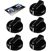 Gas Stove Knobs, Stove Knobs 5Pcs Antiflaming Replacement Black Universal Cooker Knobs for Home Kitchen Restaurant Stove Accessories Oven Stove Range