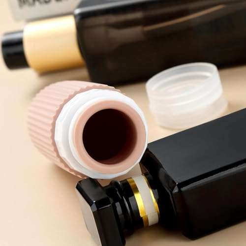 Image of Lyrovo 16 Pack Travel Bottles Set TSA Approved Leak Proof Silicone Squeezable Containers for Toiletries Refillable Travel Accessories for Conditioner Shampoo Lotion & Body Wash (Apricot)