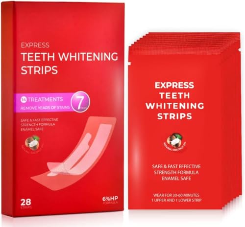 28 Cinta para blanqueamiento dental para 14 sesiones de blanqueamiento, Whitening Strips para blanqueamiento de dientes, fórmula no sensible, eliminación segura y eficaz de las manchas