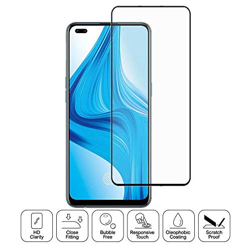 Image of Screen Protector for Oppo A93 | Reno 4 (Black) Tempered Glass Edge-to-Edge 6D Screen Guard With Installation Kit
